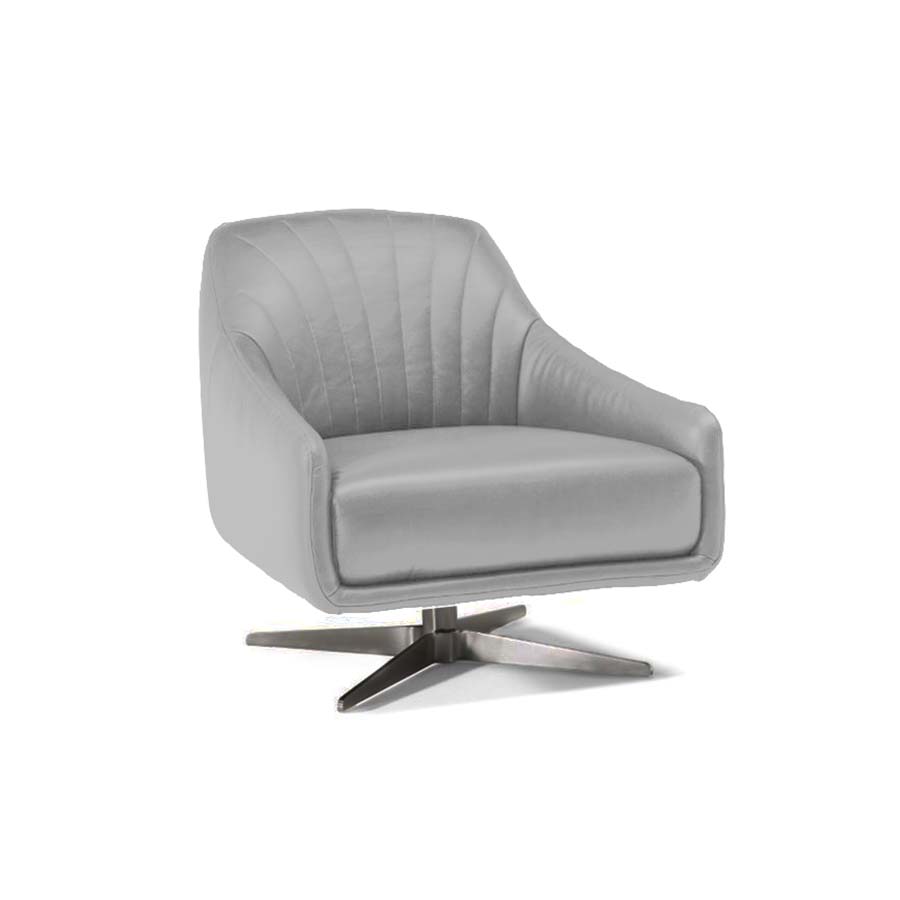 Poltrona Giratória em Couro Natural 31